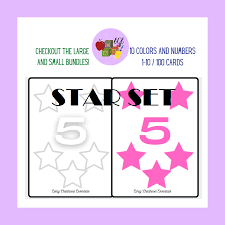 star flashcards 10 colors and numbers
