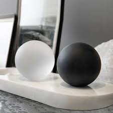 solid frosted crystal sphere decorative