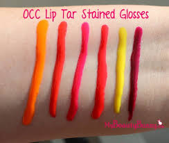 new occ lip tar stained gloss swatches