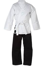 karate gi basic white black uniform