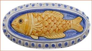 vintage sigma fish jello mold ceramic