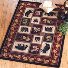 log cabin bear rug rustic log home