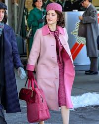 Rachel Brosnahan Pink Coat The
