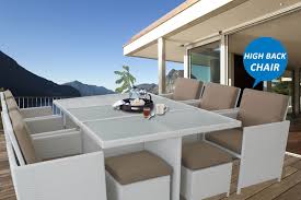 You can shop for outdoor chair and table sets, benches and sun loungers. White Centra 12 Seater Wicker Outdoor Dining Furniture