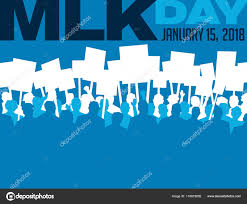 Poster Or Banner For Martin Luther King Day Many People Carrying