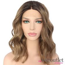 Stella Lace Front Short Wavy Ombre Light Brown Wig By Queenie Wigs