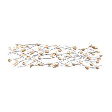 Only 10 left in stock. 20 X 16 Large Rectangular Metal Wall Decor With Metal Branches And Leaf Sculptures Gold Black Olivia May Target