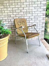 Vintage Metal Patio Chair Distressed