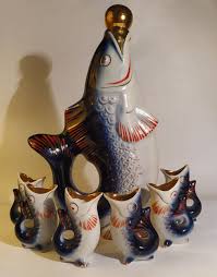 Фарфоровый набор Штоф Рыбка + 6 рюмок рыбки: 200 грн. - Коллекционирование  Луганск на Olx