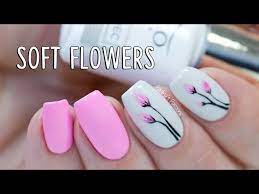 easy gel nails soft flowers with