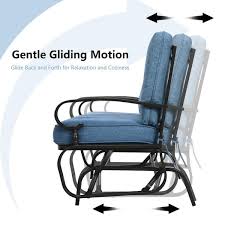 Gymax Metal Swing Glider Chair Rocking
