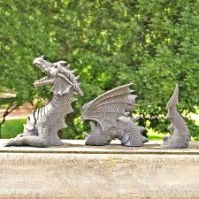 Flying Dragon Statue With Wing Garden
