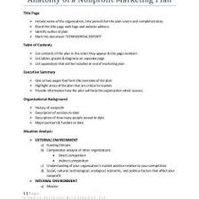 One Page Business Plan For Non Profit Organizations Business Plan