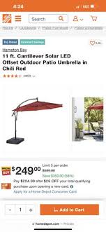 Solar Led Offset Outdoor Patio Umbrella