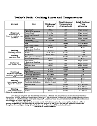 Pork Cooking Times And Temperatures Chart Free Download