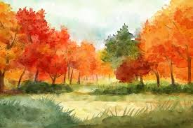 Free Vector Watercolor Autumn Landscape