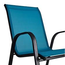 Stackable Teal Sling Patio Chair In