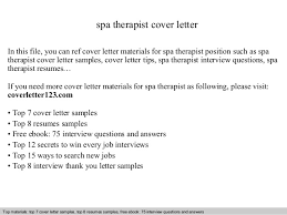 Spa Therapist Cover Letter