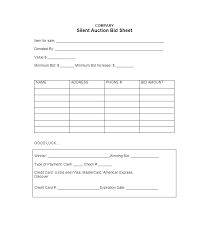 Silent Auction Bid Sheet Templates Word Excel A Template Lab