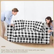 buffalo plaid sofa cover elastic couch