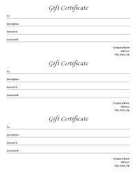 gift certificate template blank