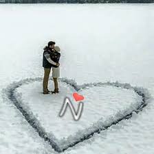 n letter alphabet fb couple dp on snow