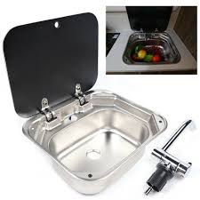 You do not want your kitchen or bathroom sinks to get too dirty, which is why having an outdoor sink is essential. Rv Caravan Camper Stainless Steel Hand Wash Basin Kitchen Sink W Lid Faucet New Ebay