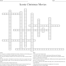 Free printable movies crossword puzzles. Iconic Christmas Movies Crossword Wordmint
