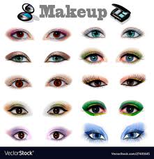 a set womens eyes with diffe makeup