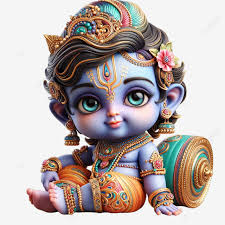 cute little baby krishna plays the