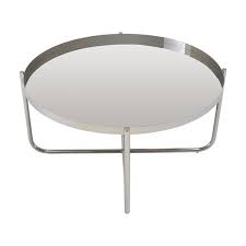 Ember Round Silver Tray Top Coffee Table