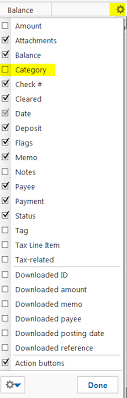 I Would Like To Print My Ledger Without The Category Column