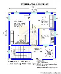 25x25 South Facing House Plan As Per