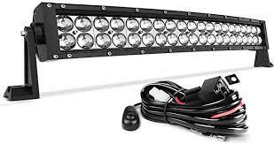 Amazon Com Led Light Bar 22 Inch 24 With Mounting Bracket Curved Auto Work Light 4d 200w With 8ft Wiring Harness 20000lm Offroad Driving Light Ip68 Waterproof Spot Flood Combo Beam Light
