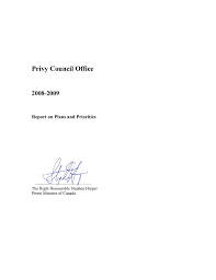 Privy Council Office 2008 2009 Report On Plans And Priorities