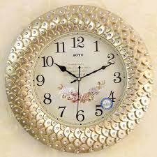gold wall clock silent 16 inch large