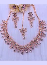 delightful rose gold necklace set