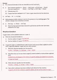 Oxidation Reduction Worksheet Answers