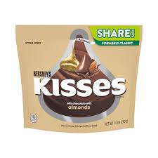 kisses milk chocolate with almonds