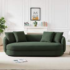 Arm Boucle Fabric Luxury Curved Sofa
