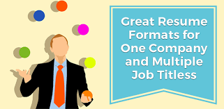 Great Resume Formats For One Company And Multiple Job Titles