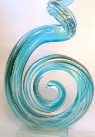 Contemporary Abstract Art Glass Swirl