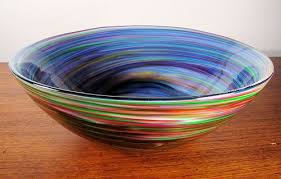 Frit Swirl Bowl Fused Glass Bowl