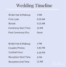 indian wedding day timeline