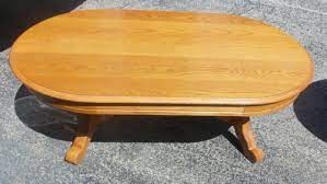 Mid Century Oval Oak Coffee Table By