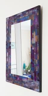 Rectangular Mosaic Wall Mirror Purple