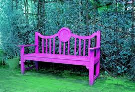 Vivid Pink Wooden Bench