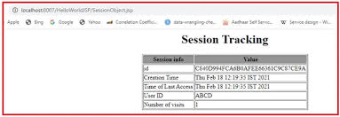 session tracking in jsp with exles