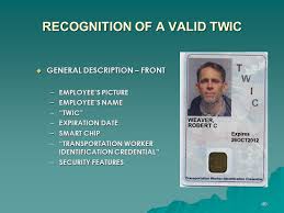 Jul 21, 2020 · a twic card is a federal identification card for transportation workers that gets administered to those who need unrestricted access to areas included in the maritime transportation security act, including ports, port facilities, boats, and continental shelf facilities. Transportation Workers Identification Credential Ppt Download