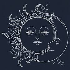 Vintage Celestial Sun And Moon Urban Threads Unique And